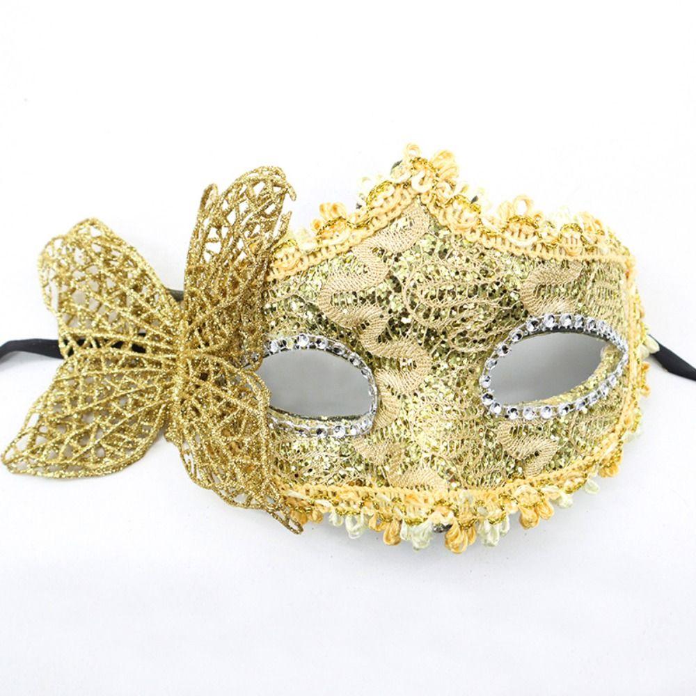 Halloween Dressing Halloween Party Mask with Rod Half Face Cover Butterfly Hand Hold Mask Cosplay Prop Exquisite Masquerade Mask