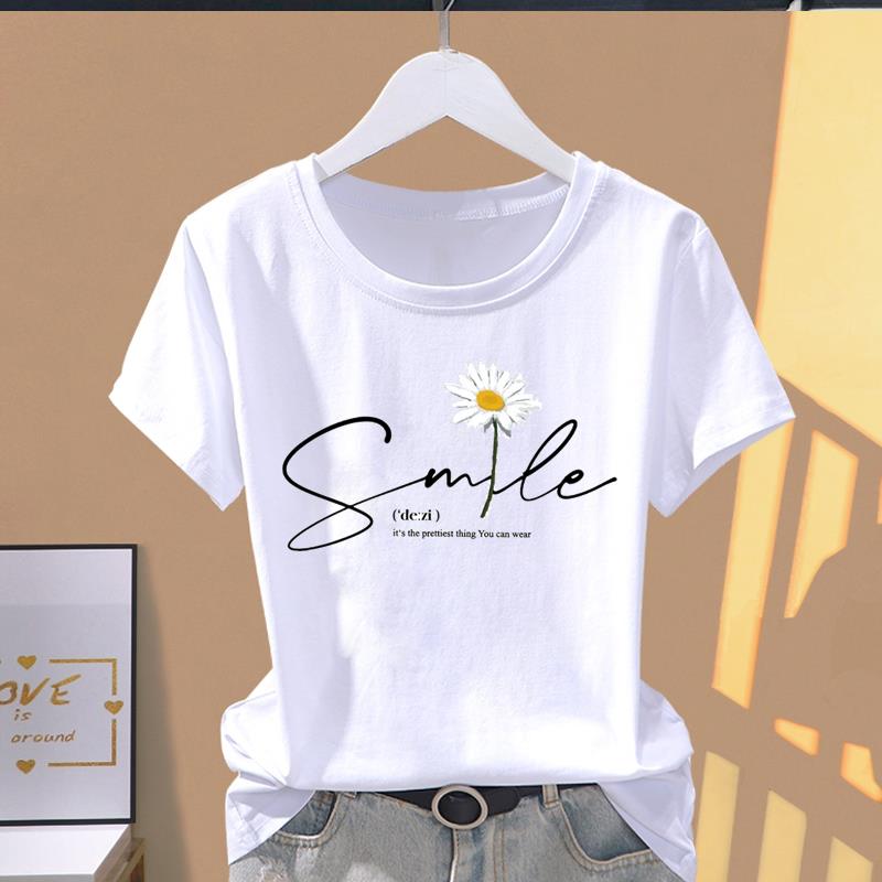 (Азиатский размер) Футболка с графическим принтом T Clothing Love Heart Watercolor Cute Casual Fashion Print Женская повседневная женская футболка с коротким рукавом