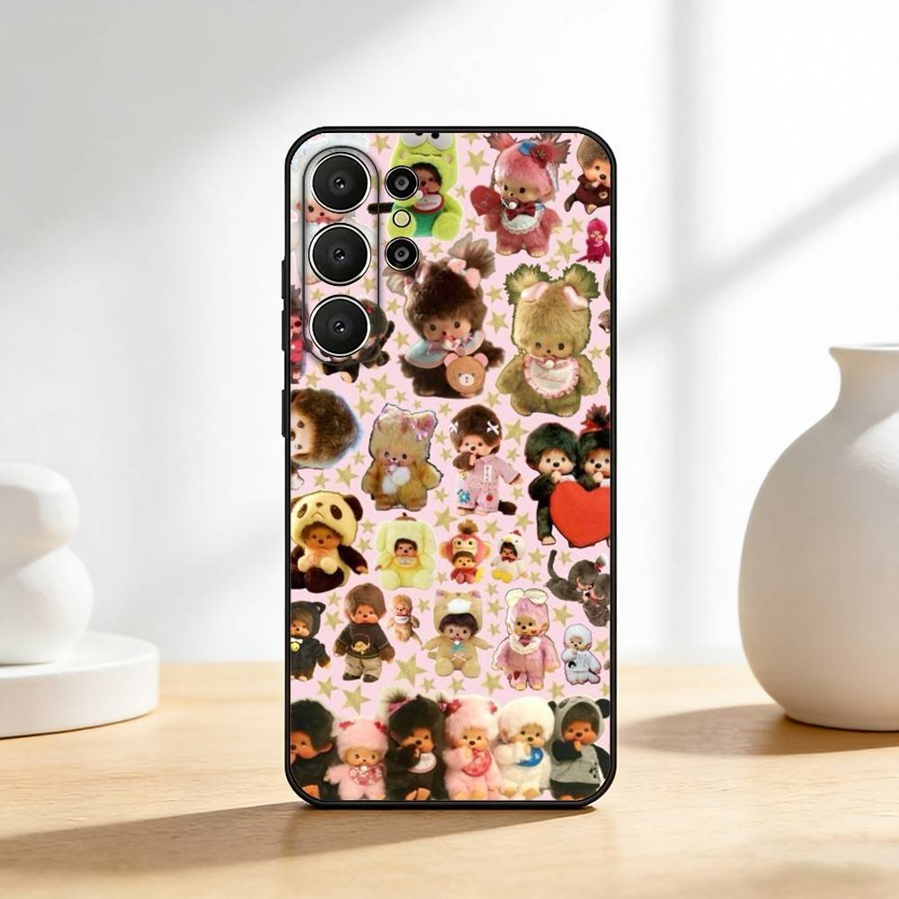 M-Monchhichi Phone Case For Samsung S26,S25,24,23,22,30,21,10,9,Ultra,Plus,Lite,FE Soft Black Case