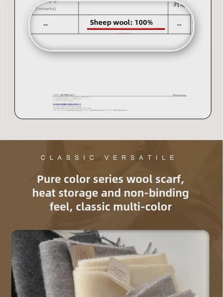 Роскошный шерстяной шарф для женщин: Элегантная осенне-зимняя шаль на шею, идеально подходит для пар, согревает родителей