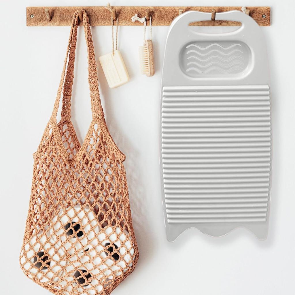 Portable Home Plastic Washboard with Soap Holder Off-White Model A