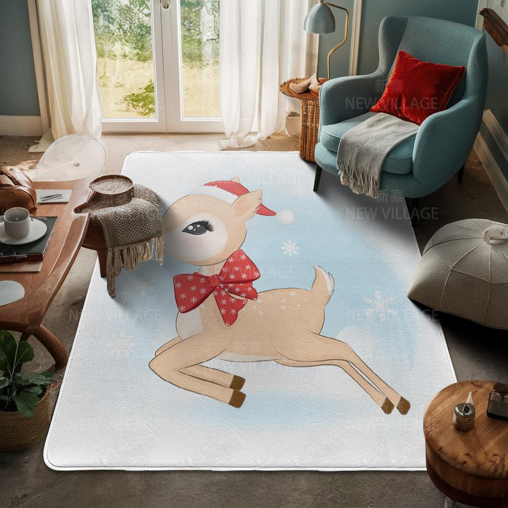 Ковер у входа в дом Домашний коврик у двери Гостиная Ванная Комната Ноги ванная комната Нескользящие коврики с водопоглощением для ванной Счастливого Рождества зима