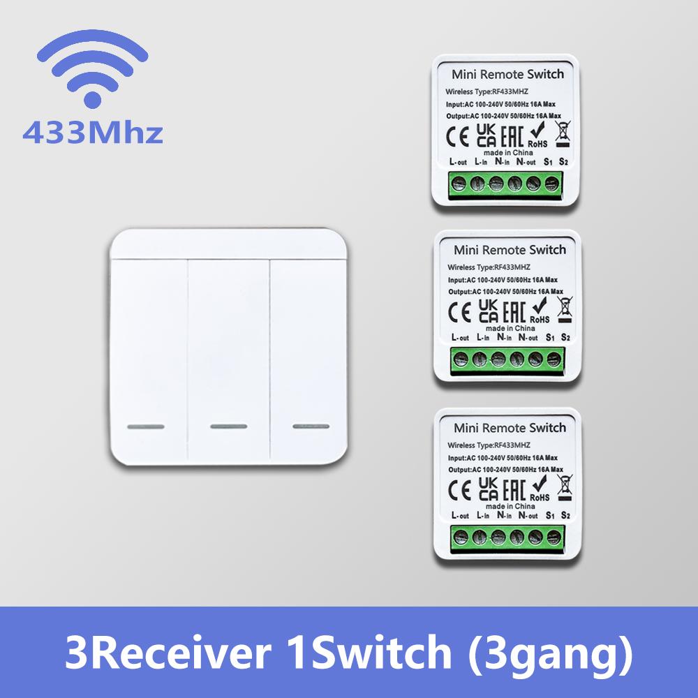 433MHz Universal Wireless Switch Mini Relay Receiver Module 4 Styles of Remote Controls For LED Light Smart Home Automation