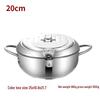 ZISIZ 20cm Double Bottom Frying Pot with Thermometer