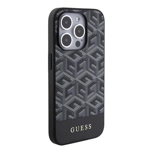 Etui do iPhone 15 Pro Max Guess Hardcase GCube Stripes MagSafe Czarne