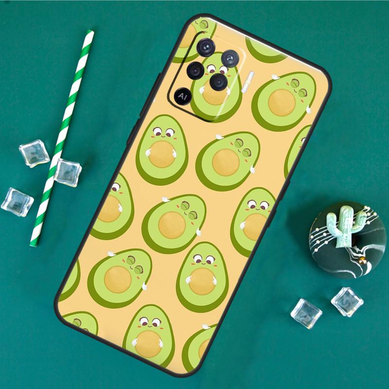 Avocado Collage Case For Oppo A60 A40 A80 A16 A76 A96 A18 A38 A58 A78 A98 A91 A15 A17 A74 A94 A54 A57S Cover
