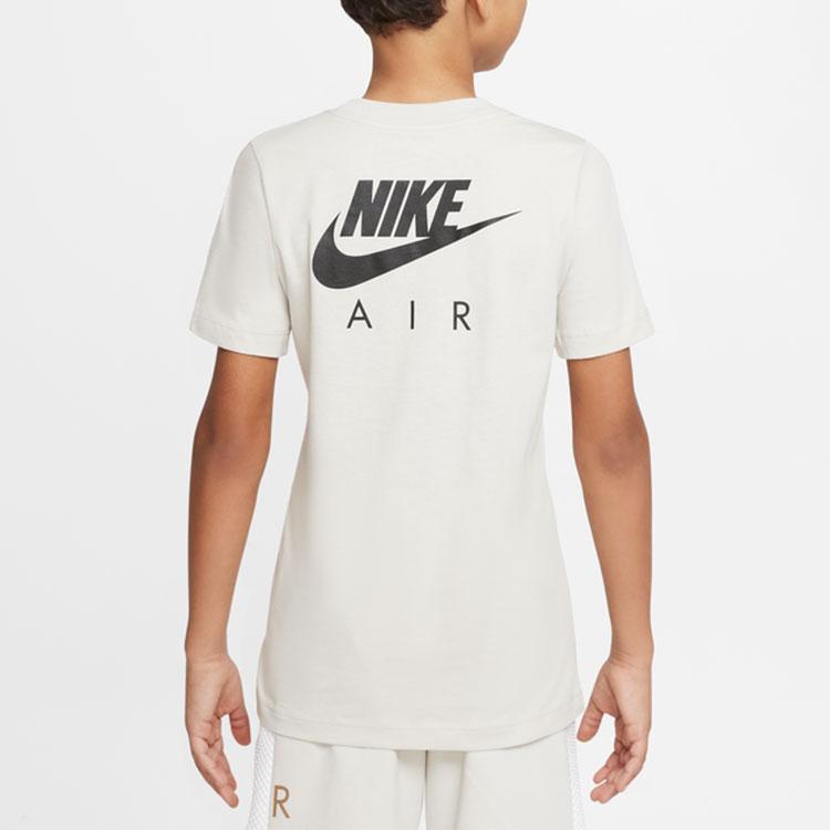 Nike Футболка с круглым вырезом и буквенным принтом, повседневная, удобная, с коротким рукавом, детские топы, белая, DO1813-072
