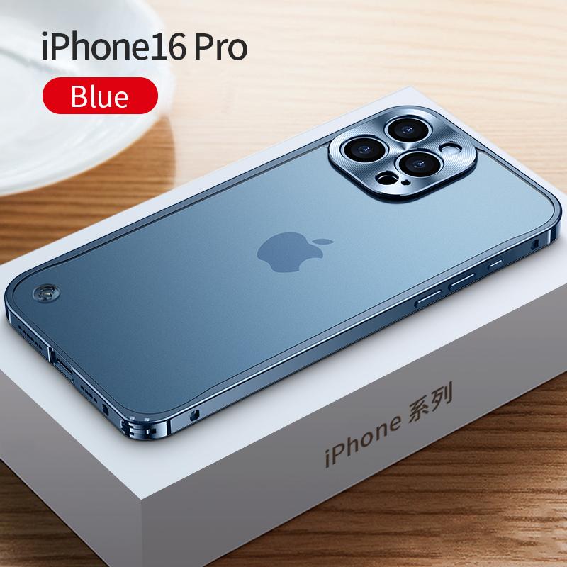 Металлический чехол для телефона для iPhone 17 11 12 13 14 15 16 Pro Max Чехол из алюминиевого сплава с полной защитой объектива для iPhone 13 mini Металлический чехол с гальваническим покрытием для задней панели