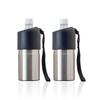 Atlas Bottle Keeps Water Bottles Cold or Vacuum with Design 2-Piece Holder, 500ml/650ml Hot, Insulated, Strap, Silver, Bottle-in-Bottle (ABIB-BSV2P)