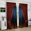 2 шт. Винтажные викторианские шторы с 3D-принтом, ретро-узор для гостиной и спальни, домашний декор для классической сцены, театральной атмосферы