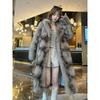 Winter New Fashion Imitation Fox Fur Coat Women's Extended Thickened Loose Environmentally Friendly Fur Coat