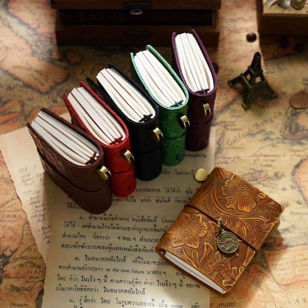 Writing Cowhide Cover Sketchbook Sketching Diary Notebook Vintage Traveler Notebook  Graffiti