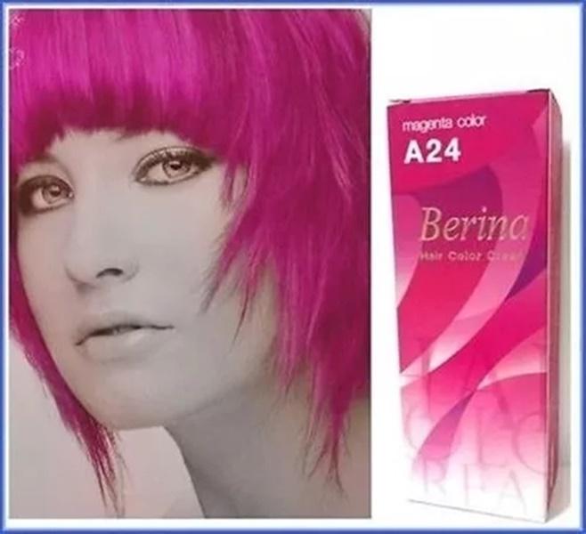 Berina A24 Pink Magenta КРАСКА ДЛЯ ВОЛОС Перманентная кремовая КРАСКА ДЛЯ ВОЛОС