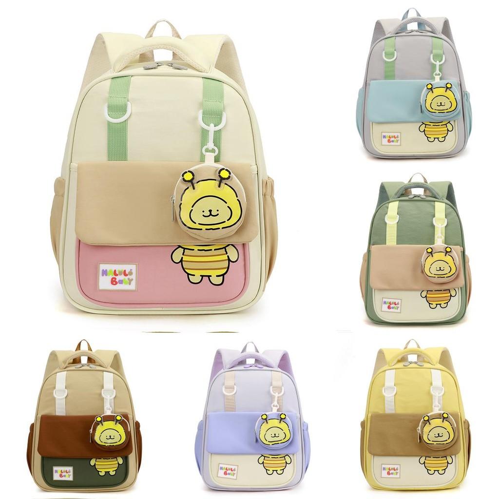 Рюкзак для малышей с рисунком пчелы, легкий нейлоновый мультяшный школьный рюкзак для детей