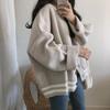 Women Luxury Faux Mink Cashmere Wedding Winter Long Fur Coat Shawl Cape