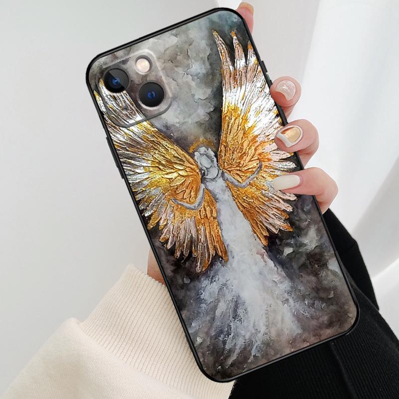 Фантазийный чехол для телефона с крыльями ангела для iPhone 17 Pro Max 15 14 13 11 12 16 Pro Max mini 15 16 Plus 16e 17 Air