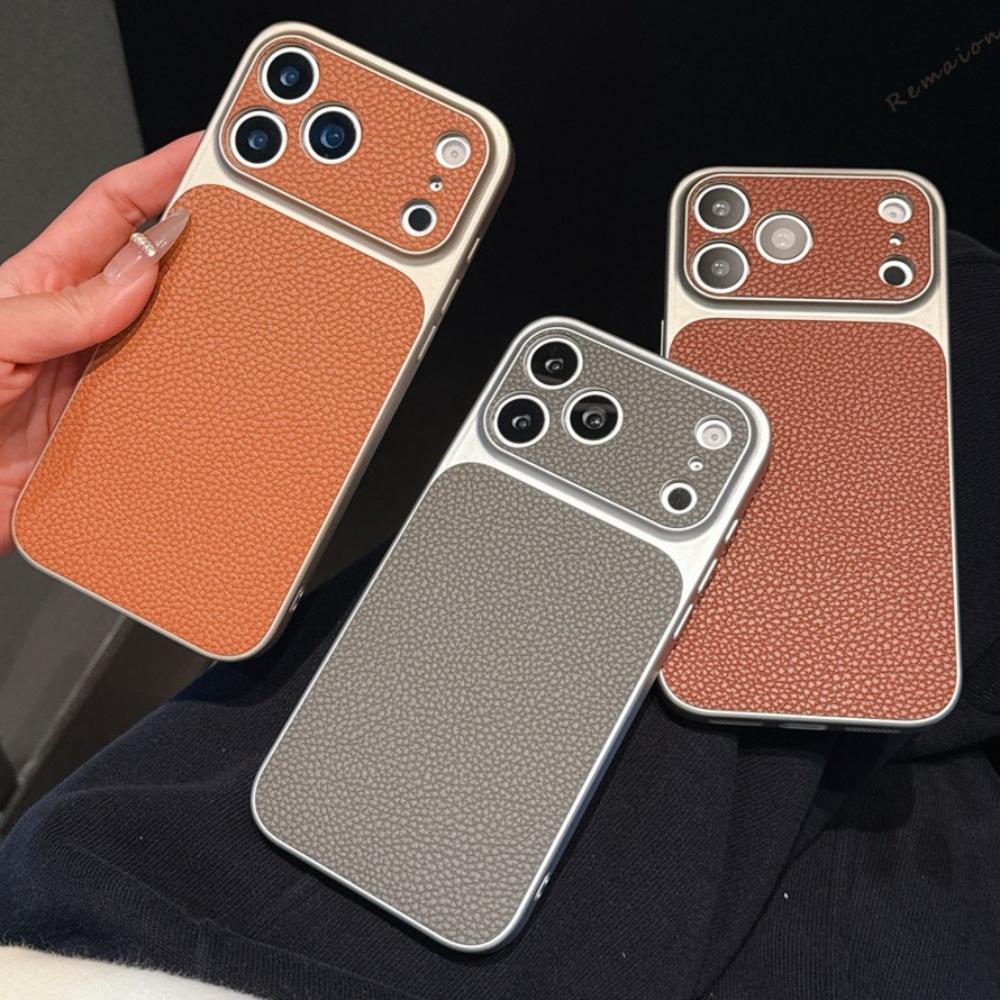 Lychee Retro Leather Phone Case For iPhone 11 12 13 14 15 16 17 Pro Max Air 15 16 14 Plus Shockproof Hard Protector Cover