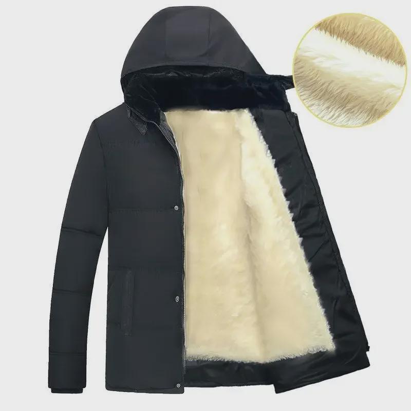 Мужские зимние куртки и пальто с хлопковой подкладкой — плюшевые, с утолщенным пухом для пап среднего и пожилого возраста.