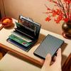 1 шт. Мужской держатель для карт с RFID-блокировкой из углеродного волокна, алюминиевый металлический тонкий кошелек, кошелек для денег, антисканирующий держатель для кредитных карт, тонкий чехол