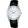 Мужские/Унисекс кварцевые часы Seiko Selection SCXP031, корпус 35 мм, серебристый циферблат, кожаный ремешок, нержавеющая сталь