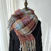 Women's Plaid Scarf - Windproof Warm Winter Scarf with Fringe Tassels Multi-Color Options for Casual & Formal Outfits, Scarf for Hair