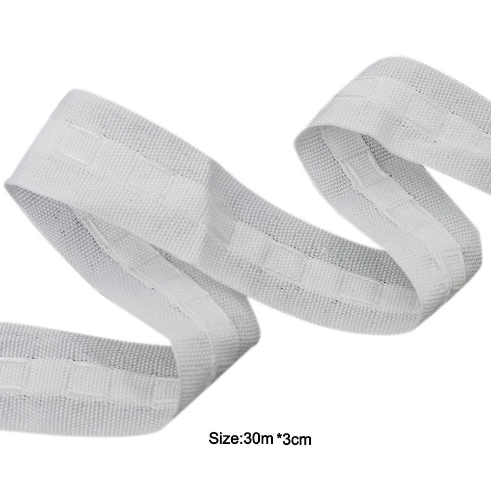 Шторная тесьма с кулиской для сборки в складки, шторные аксессуары, тканевая лента 30 метров, тесьма для карниза, белая лента