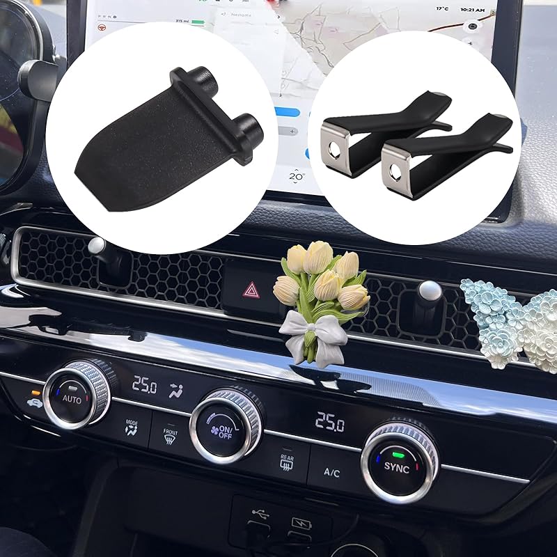 10 Pieces Square Head Car Vent Clips + 3 Adapters for 11th Gen Honda Civic, CRV, ZRV, Integra - Fit Car Air Fresheners for Honeycomb Vents, 9mm