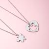 2 Pcs/Set Stainless Steel Heart Puzzle Couple Necklace Fashion Jigsaw Best Friends Brothers Sisters Necklaces Jewelry