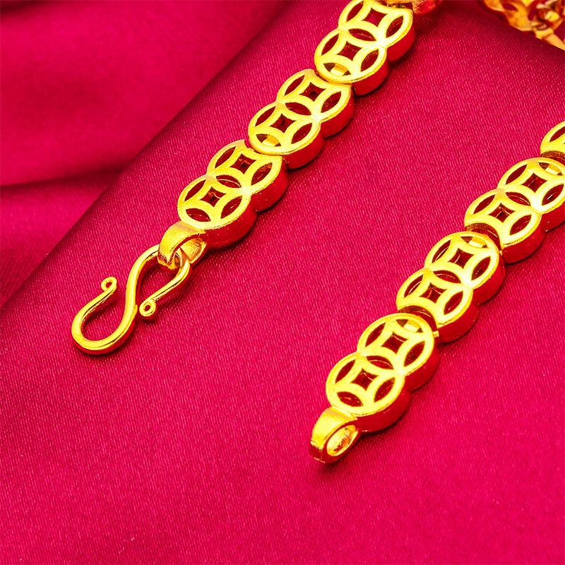 Sand Gold Women's Bracelet Sandblasting Sand Gold Bracelet Hand String Coin Bracelet