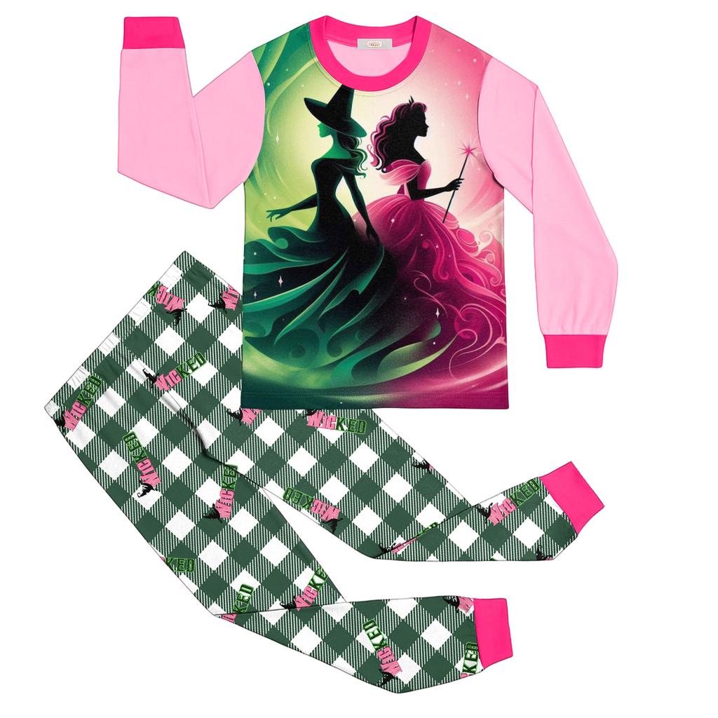 Детский модный костюм юбка топ с круглым вырезом и длинными рукавами брюки