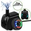 Fountain Pump with LED Light 12 Lamp Beads Strong Suction Cup Hydroponics Garden Pond Fish Tank