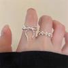Fashion Bow Ribbon Rings For Women Girls Sweet Cute Geometric Bow Opening Adjustable Rings Wedding Party Jewelry Gifts