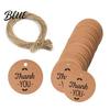 Rustic Wedding Favor Tags 100Pcs Paper Thank You with String, Round Gift Tags, Pre-Punched Hole Hanging for Party Favors and DIY Packaging Birthday
