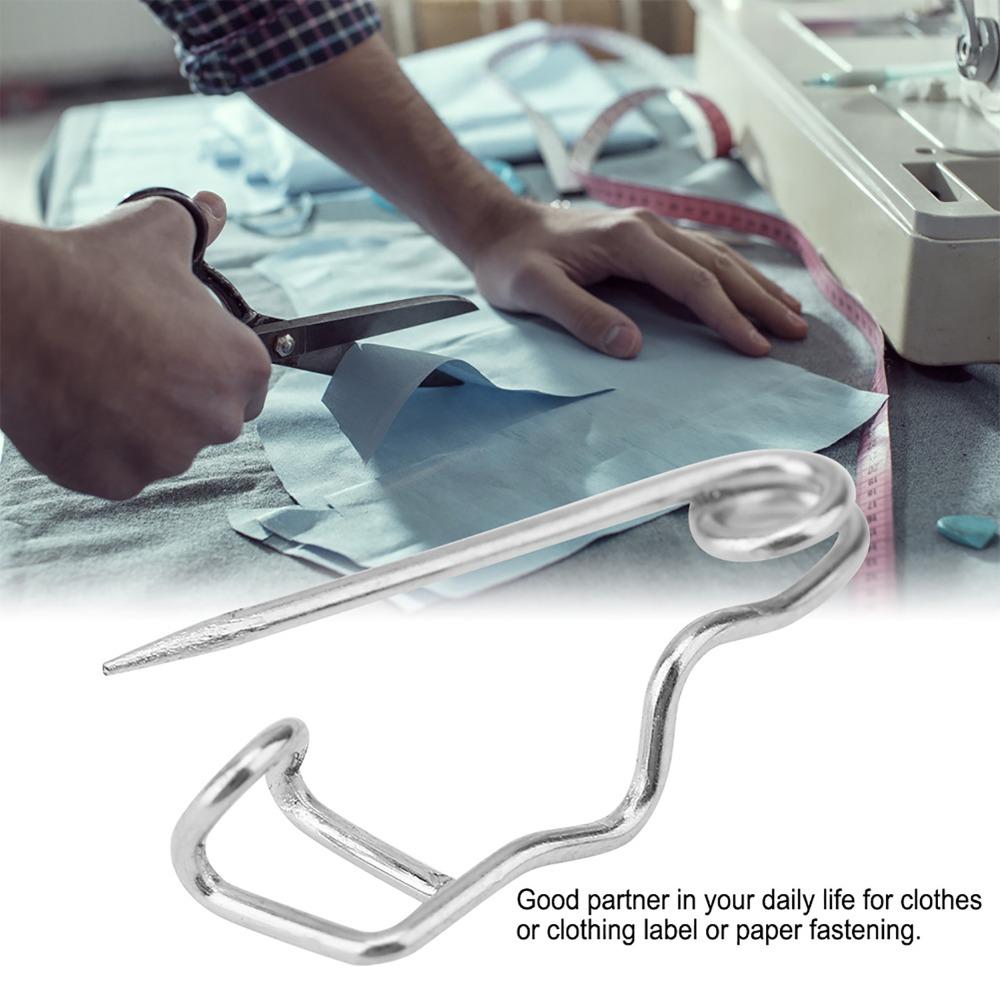 100Pcs Silver Safety Pins Metal Steel Wire S-Shaped Pins Sturdy Locking Pin Clasps For Sewing