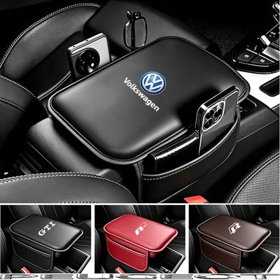 PU Leather Car Armrest Cushion With Storage Bag Auto Accessories For VW Atlas Jetta Touareg Variant Golf Polo GTI T-ROC Hub Cap Vhcp29 Knuz4