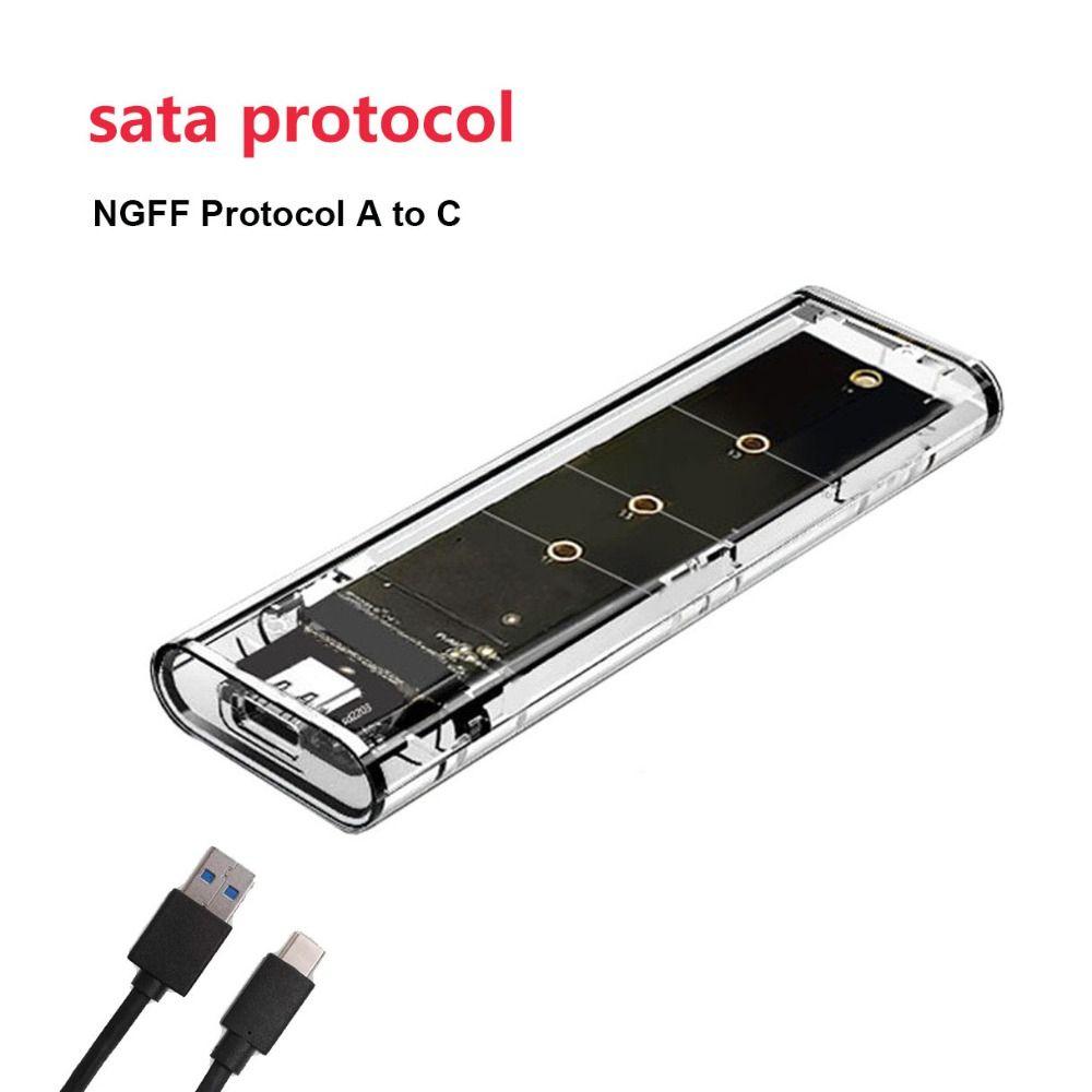 Transparent M.2 SSD Box NGFF NVME M2 Hard Disk Case PCIe 10Gbps Clear SSD Case External Enclosure Hard