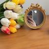 1PC Elegant Convenient Durable Gift Round Mirror Lightweight Sturdy Dressing Table Retro Decorative Mirror