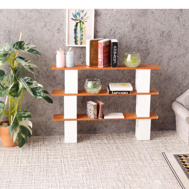 1/12 Dollhouse Mini Furniture Display Shelf Multi Storage Rack Organizer Realistic Decor for Dollhouse Bedroom Living Room Kitchen