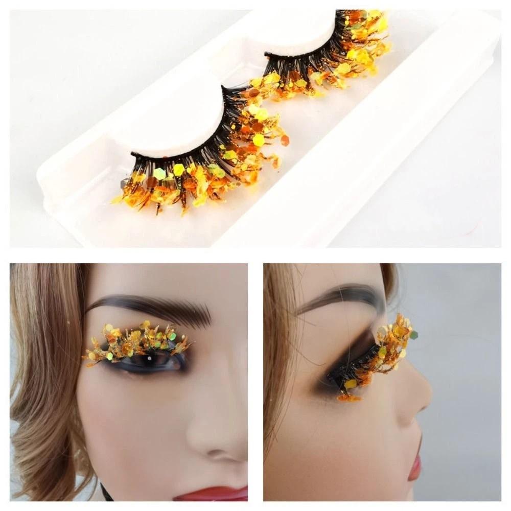 3D Mink Fluorescent Lashes Luminous Glow In Dark Lashes False Eyelashes Extension NightClub Party