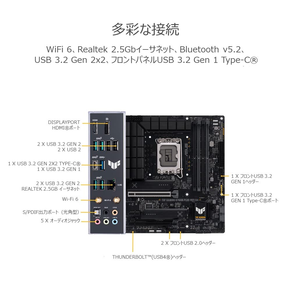 Asus INTEL Generation LGA1700 Compatible B760M Motherboard TUF GAMING WIFI D4 Domestic Authorized Distributor Product Micro ATX 13.12th B760M-PLUS /