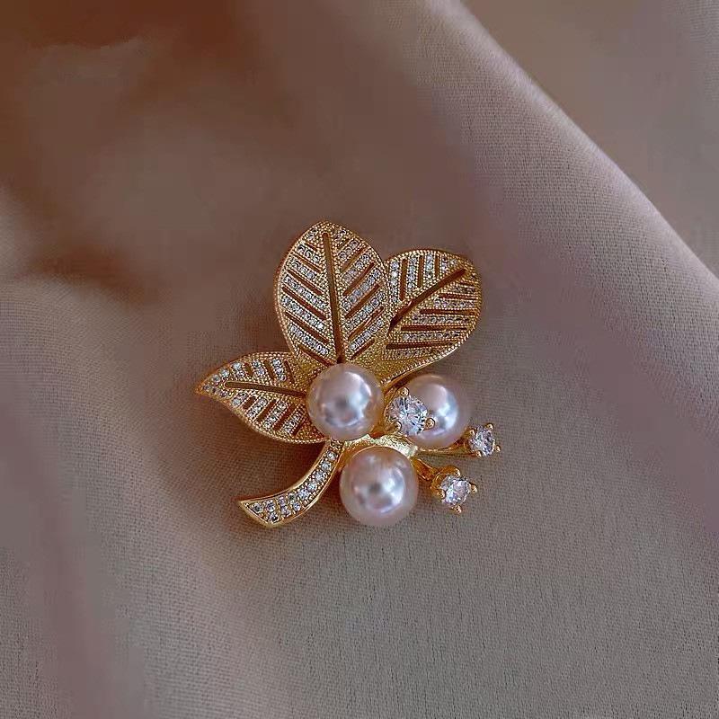 High-End Brooches, Women'S Sense Of Luxury, Niche, High-End Pins, Elegant Temperament, Fixed Clothes, Suits, Pearl Jewelry