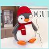 Penguin Scarf Hat Plush Toy Stuffed Animal Doll Cartoon Decoration Kids Gift