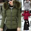 Модная женская зимняя теплая хлопковая куртка с капюшоном, однотонное пальто с длинными рукавами