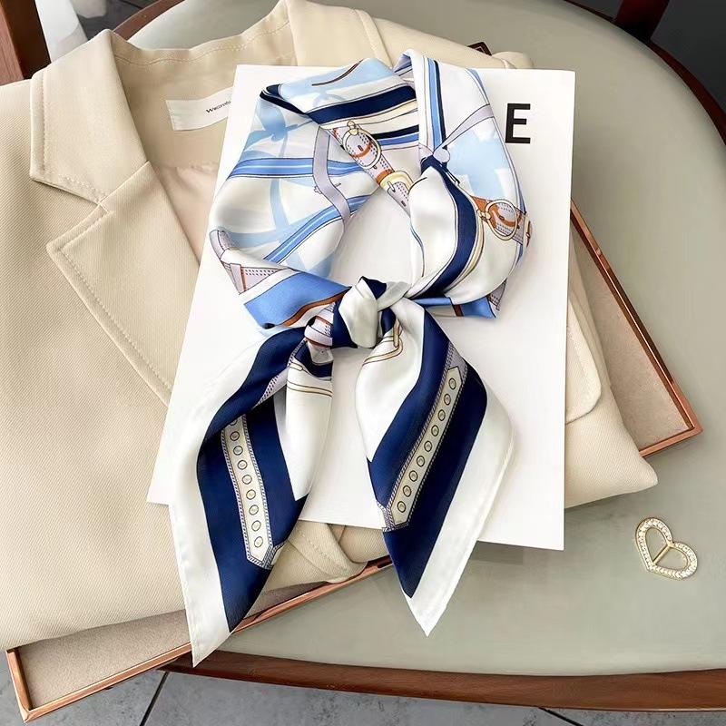 Luxury Silk Shawl Square Scarf for Women Satin Fashion Wraps Neckerchief Female Hair Bands Ribbon Headband Bandana Woman Hijab