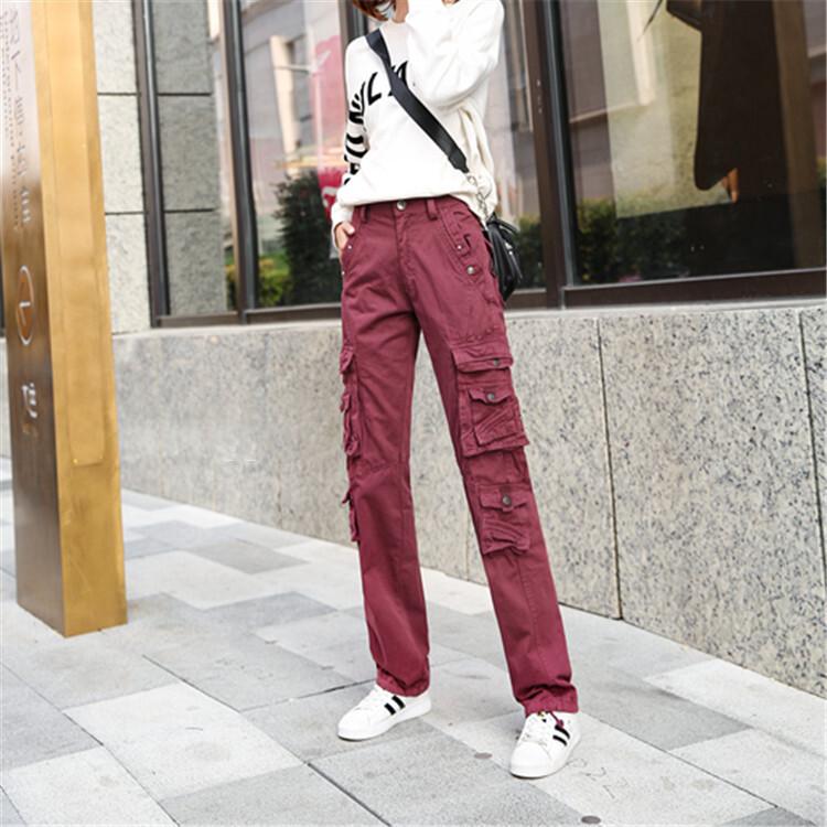 Женские прямые брюки-карго с несколькими карманами, джинсовые комбинезоны, женские модные спортивные штаны для бега, мешковатые брюки, свободные прямые брюки