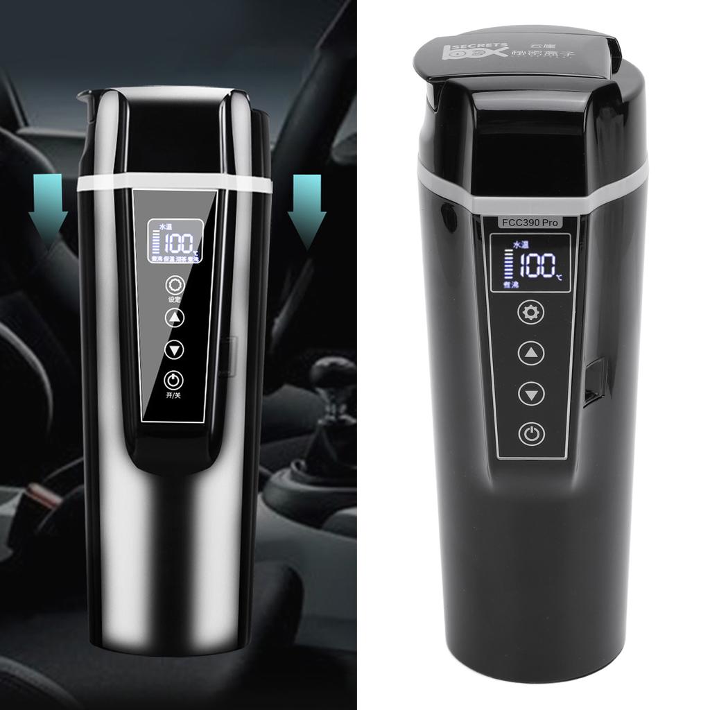 Electric Car Kettle 12V Portable Water Boiler Heated Travel Mug Multiple Temperature Adjustable Coff