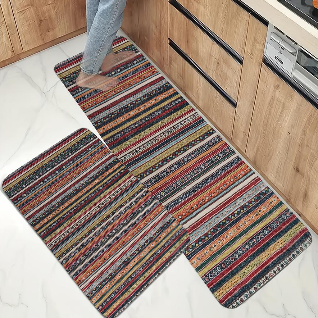 1 шт. анти-усталостные кухонные коврики, богемный принт, водонепроницаемый нескользящий толстый мягкий кухонный коврик, прочный, удобный стоячий коврик для кухни