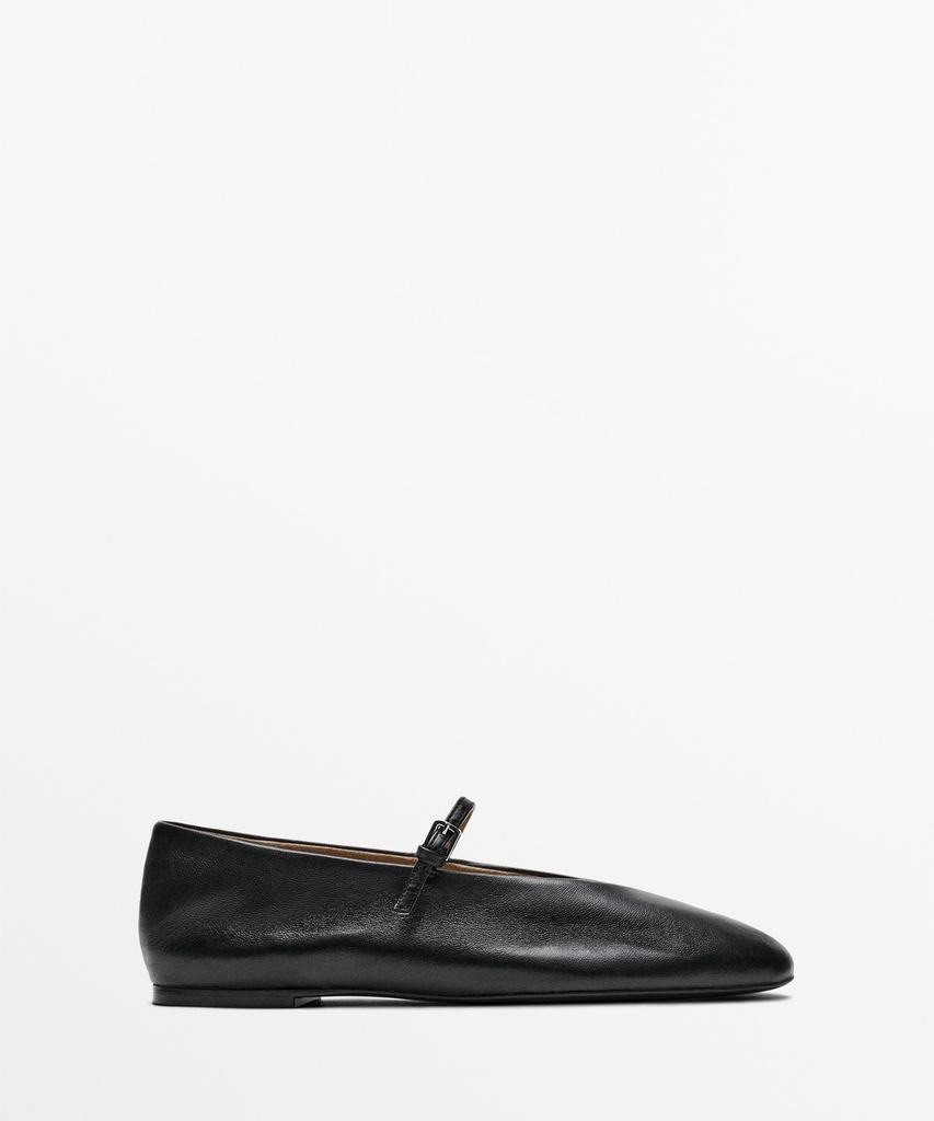 Мягкие кожаные балетки Massimo Dutti