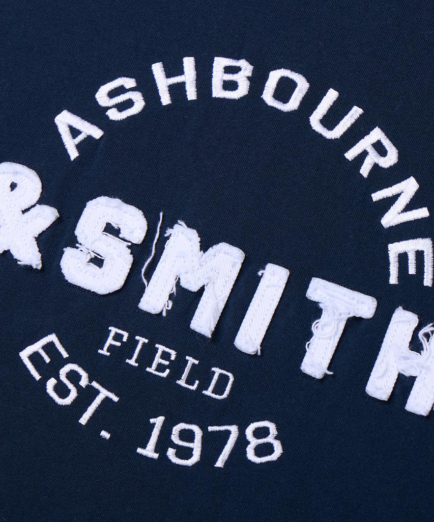 Aeswibon&Seumiseu [Мужская] Футболка с коротким рукавом Ashbourne&Smith с нашивкой Ash1013_Navy