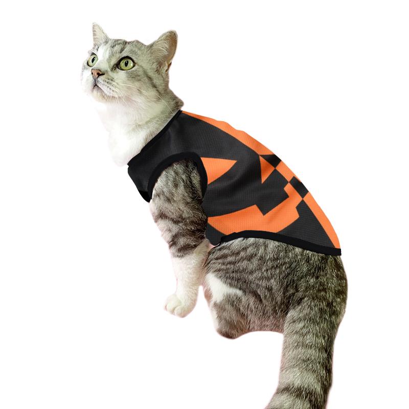 Одежда для кошек на Хэллоуин, жилет для питомцев, костюм для маленьких собак, одежда для кошек, сетчатая одежда для вечеринок, забавная футболка с изображением чихуахуа и мопса